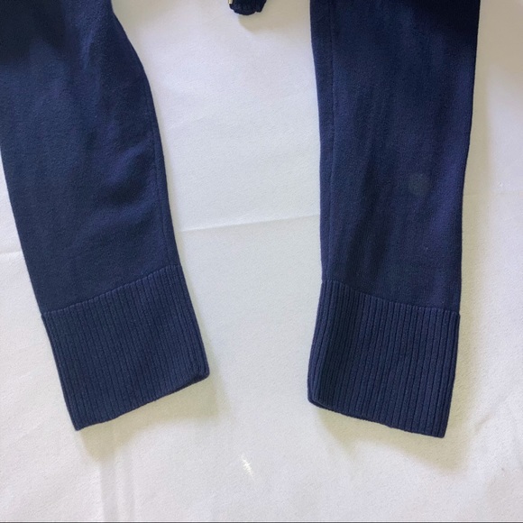 Jeanne Pierre Size L Sweater Tunic Dress Blue Zipper Turtleneck Pockets - Picture 3 of 12